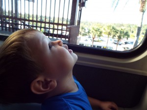 "I'm gonna fly and fly!"  The Monorail was without doubt his favorite 'ride.'