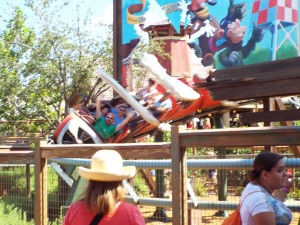 This is Jack's turn on the ride - see The Professor, in green, in the front?