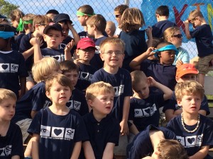 Boys on one side, girls on the other!  Here is Jack, in a sea of kindergarten boys.
