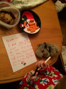 Letters to Santa, with Old Bear nearby  as always