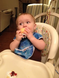 He was into this cupcake