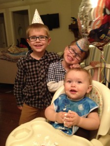 Spiderman balloon + party hat I bought for Jack's first birthday.