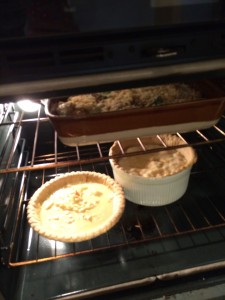 Weekend cooking en masse  - that tall one is the tasty pot pie we all enjoyed