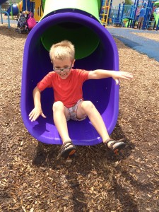 As usual, it took some courage for Jack to get down the slide, but eventually he conquered his fear
