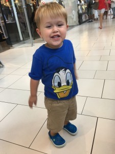My odd little duck and his new Crocs