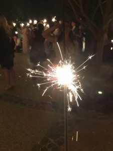 I've always wondered why we think giving a bunch of drunk people sparklers at the end of a party is a good idea . . . ;)