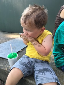 Sweaty baby wanted "green kind!" so he ended up with a pretty tart lime