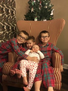 Christmas Eve cousins - Hannah was not feeling this pic