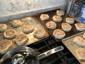Cinnamon rolls, pre-burned butter