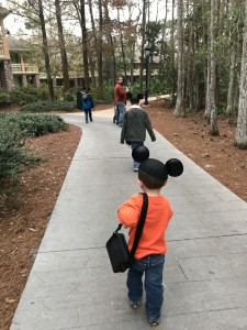 Soldiers marching off to war/taking down Disney World